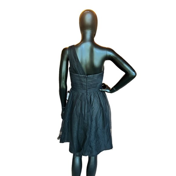 Black Tulle One Shoulder Short Dress - Davids Bridal - Picture 3 of 5